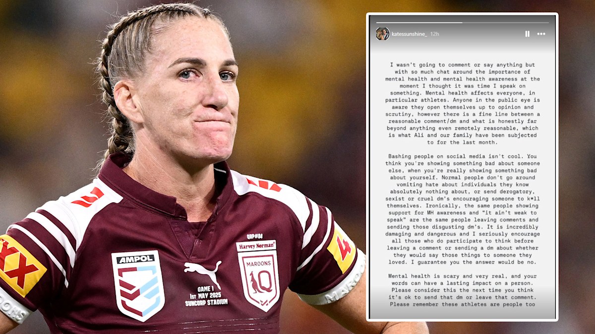 Estado de Origen 2025: Esposa de Ali Brigginshaw denuncia odio en línea; NSW v Qld