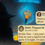 Fan de Knicks usa hechizo de bruja para ayudar en Playoffs